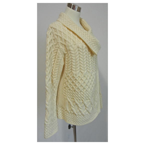 ARAN MOR Patchwork Cardigan Sweater Wool Ireland - Picture 4 of 6